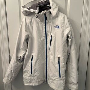 The North Face White Jacket with Blue Details